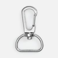 Застежка-карабин Snap hook, M, серебристая (хром)